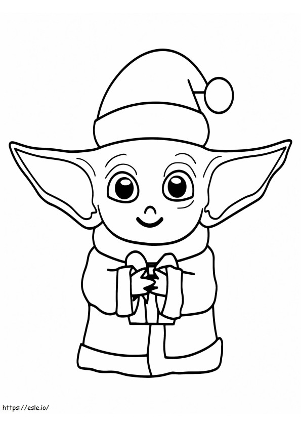 Bebé Yoda Navidad para colorear 17 para colorear