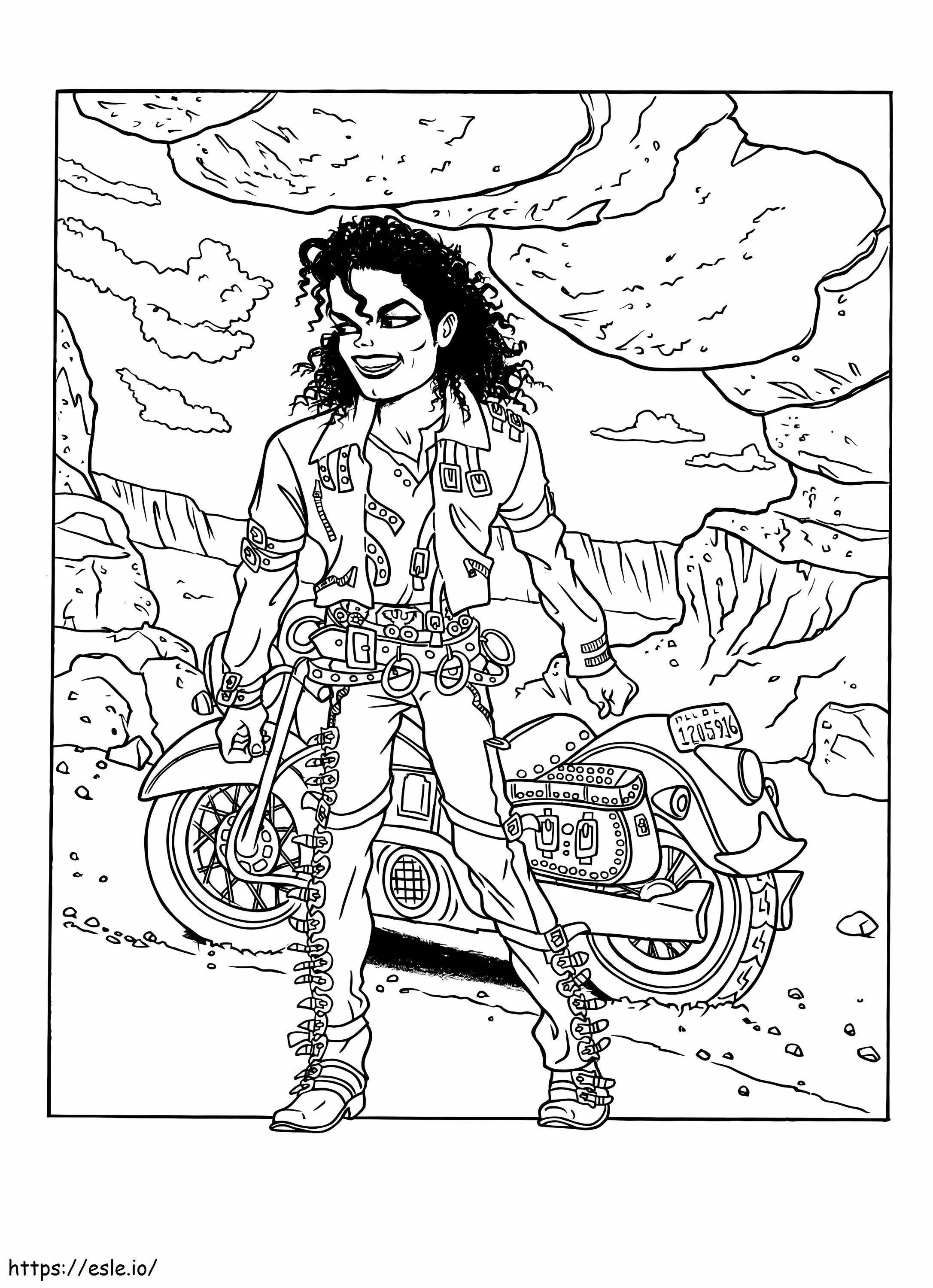 Michael Jackson i motocykl kolorowanka