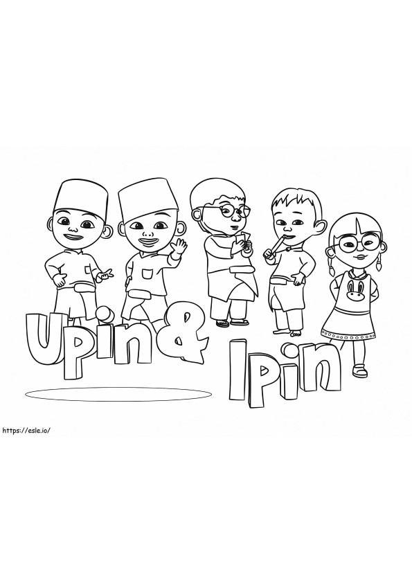 Upin Ipin e amigos para colorir