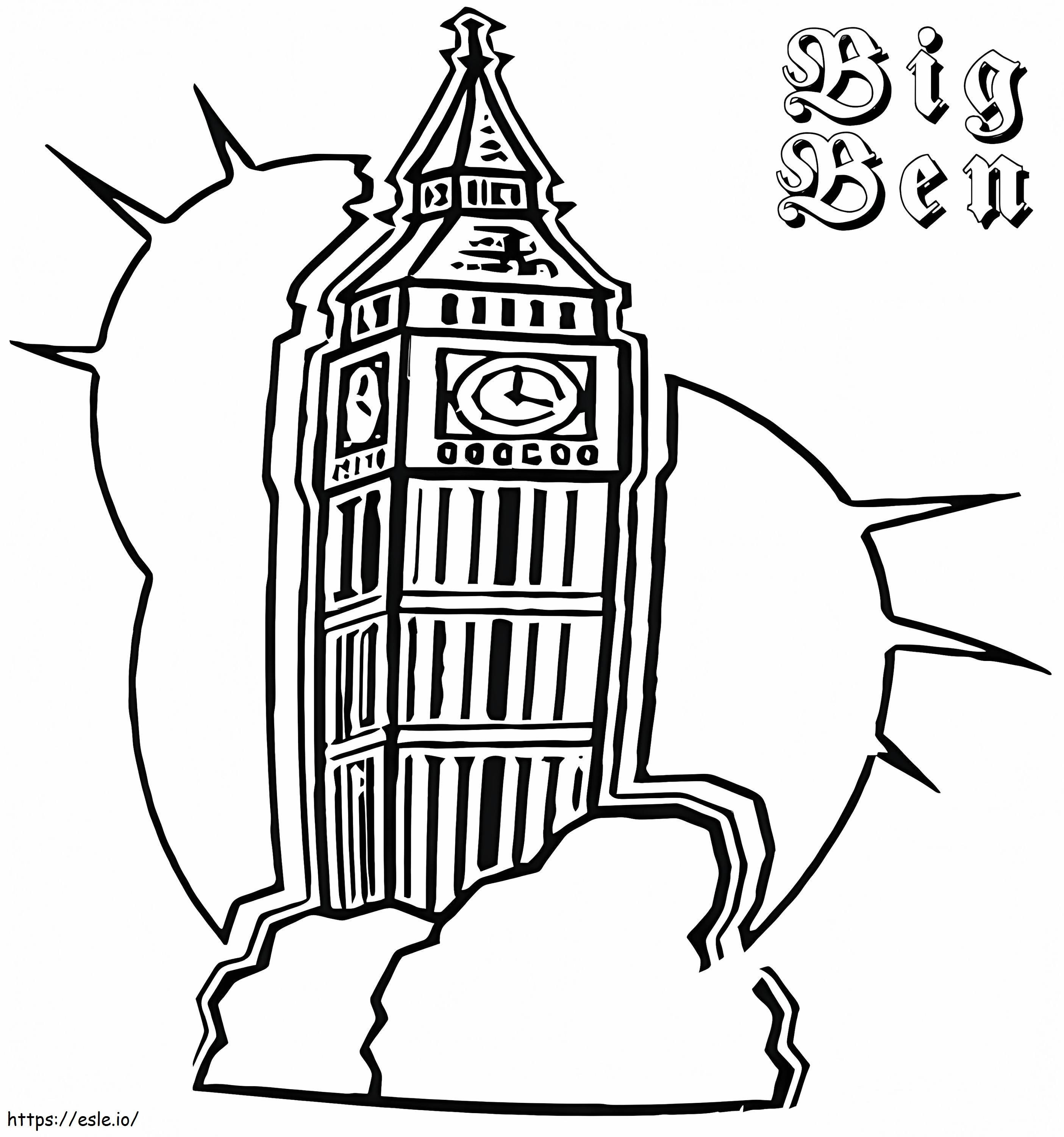 Tulostettava Big Ben värityskuva