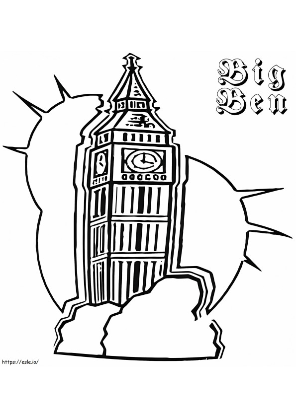 Coloriage Big Ben imprimable à imprimer dessin