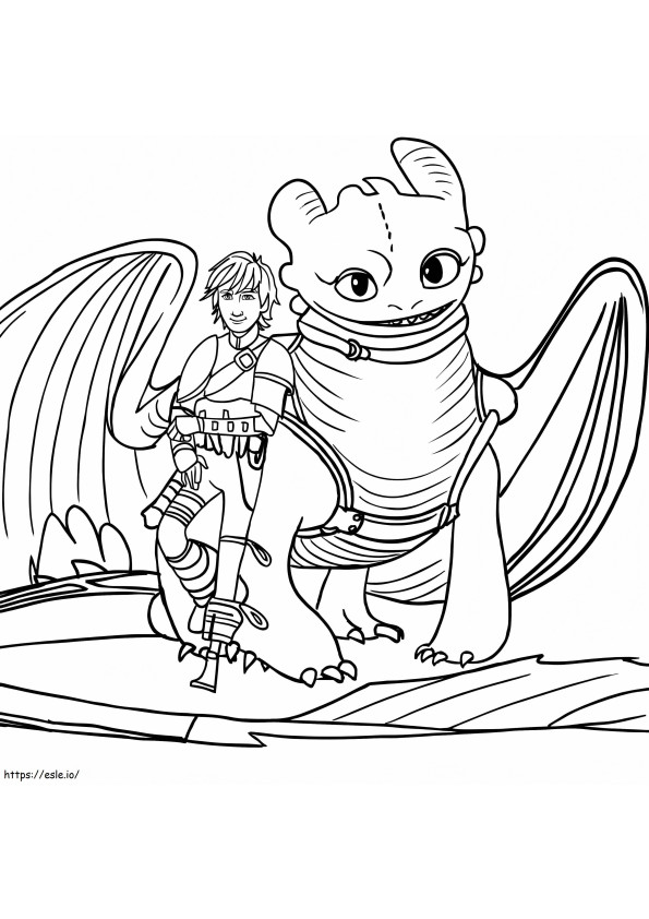 Cool Toothless And Hiccup coloring page
