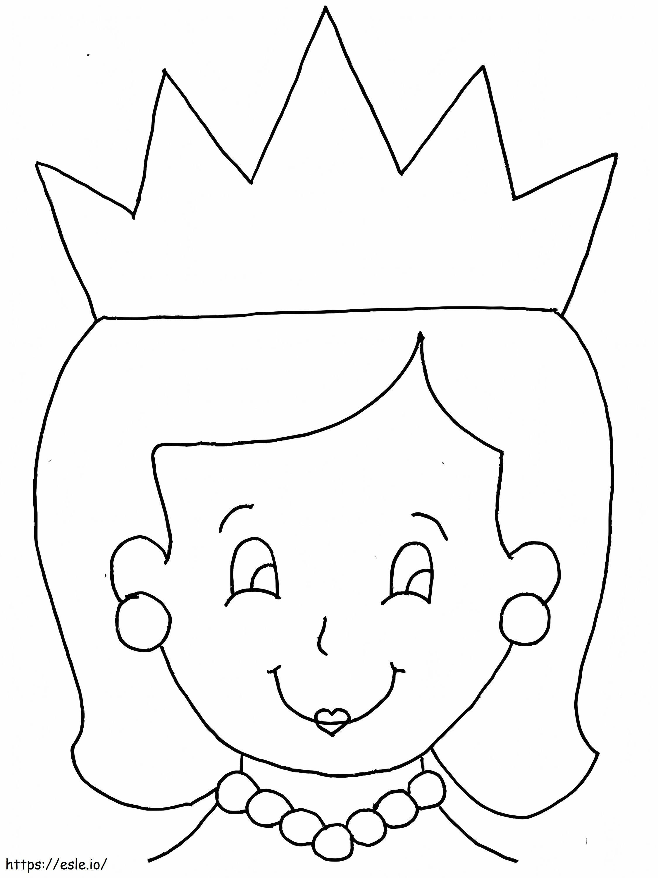 Happy Queen Face coloring page