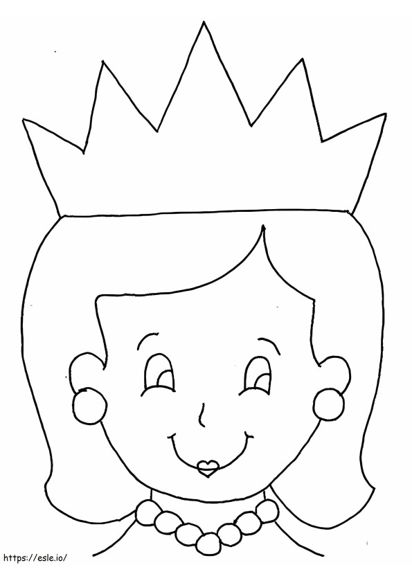 Coloriage Visage de reine heureux à imprimer dessin