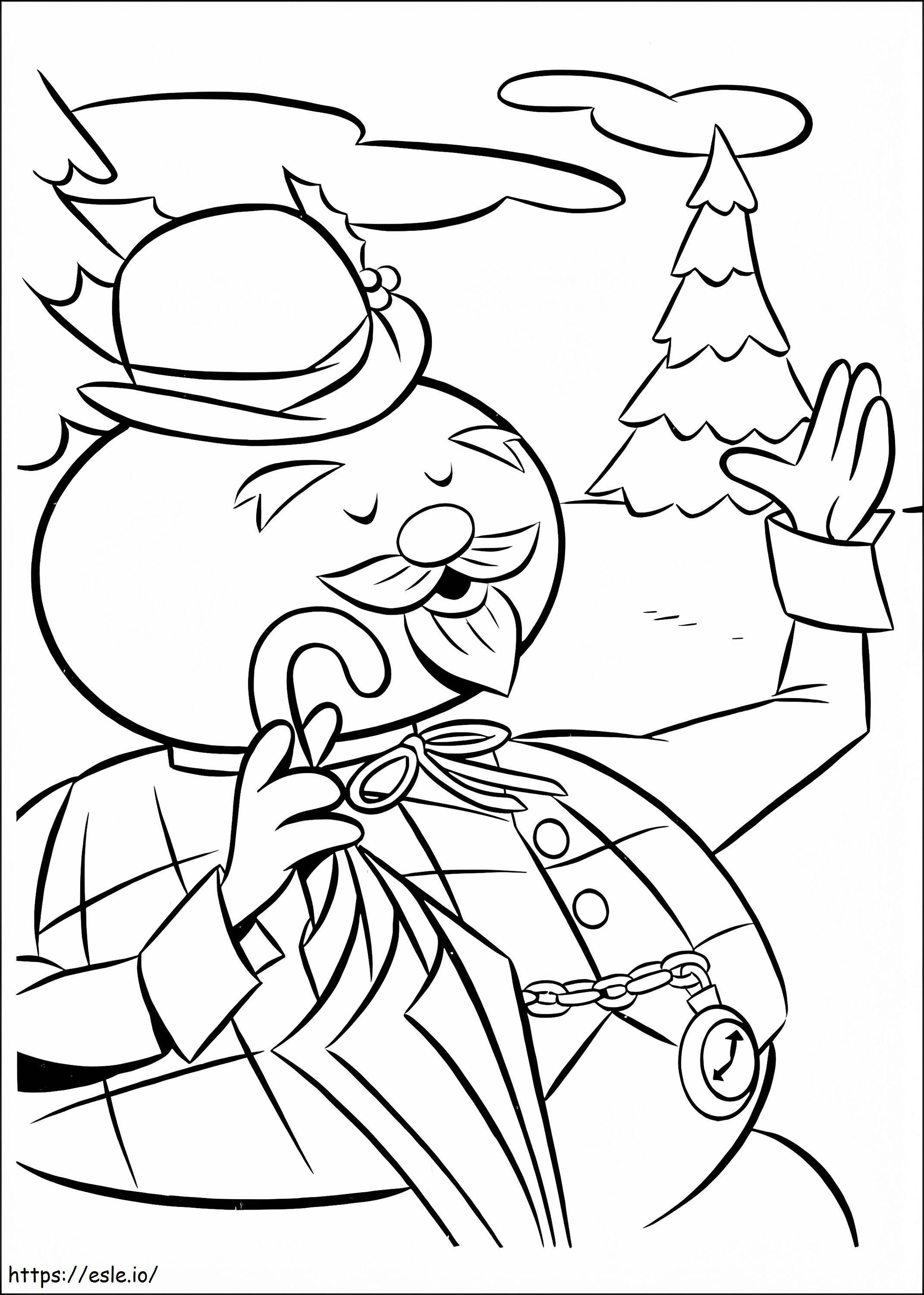 Coloriage Sam le bonhomme de neige de Rudolph à imprimer dessin