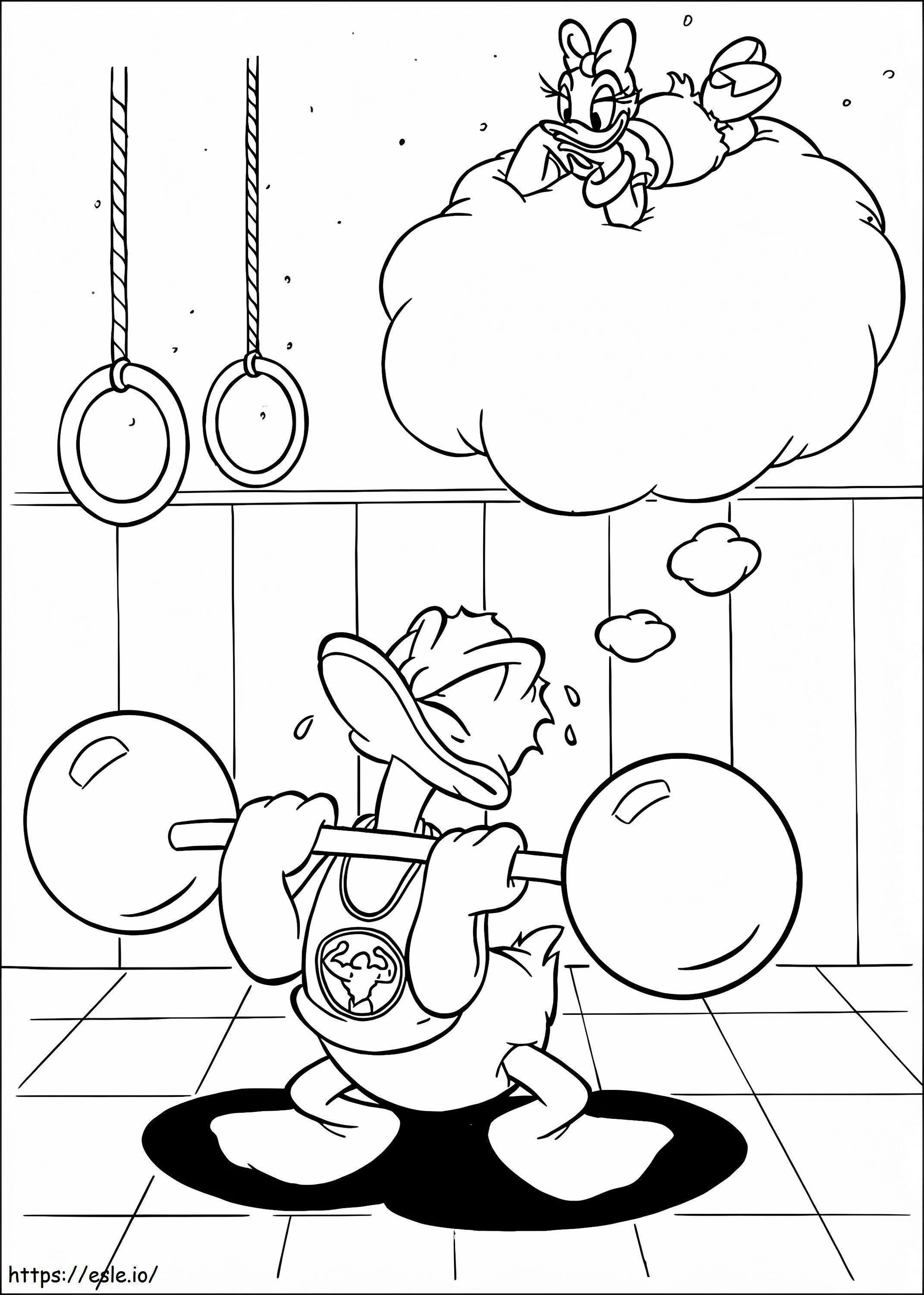 1533268997 Donald Lifting Weights A4 coloring page