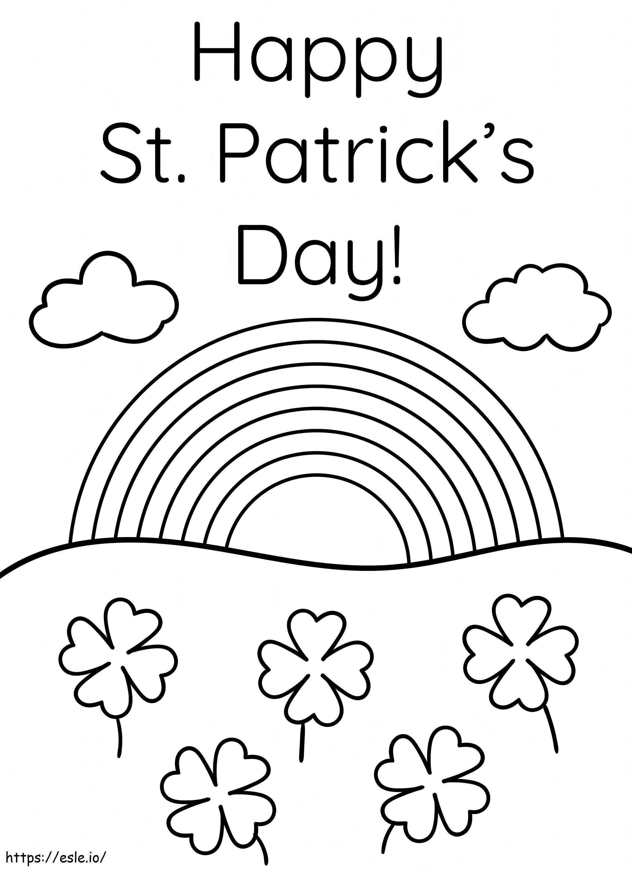 Free Happy St. Patricks Day coloring page