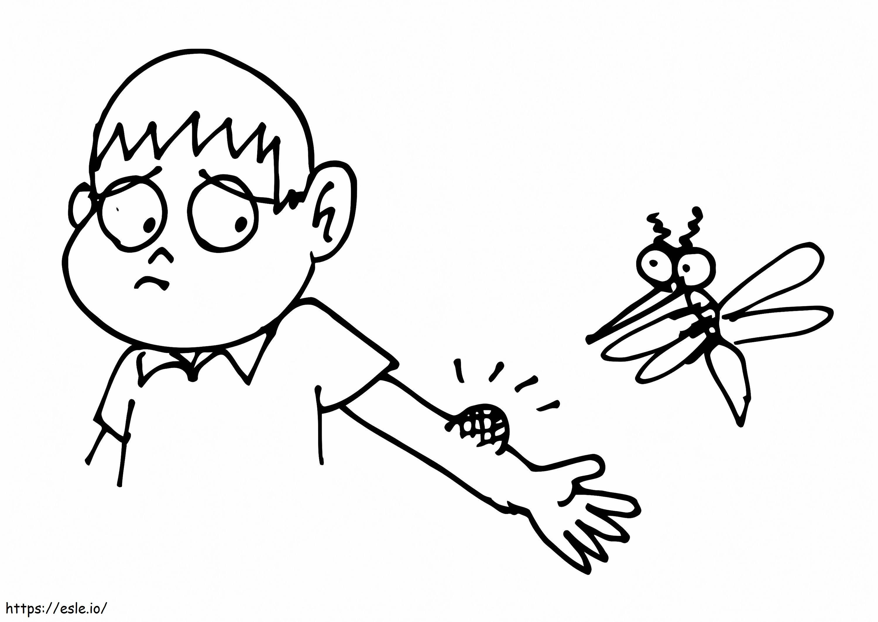 Boy And Mosquito coloring page