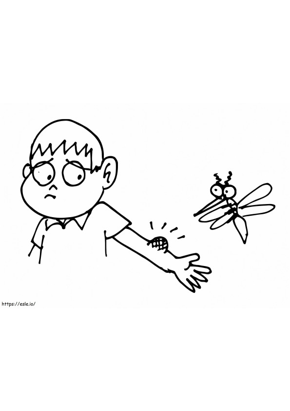 Menino e mosquito para colorir