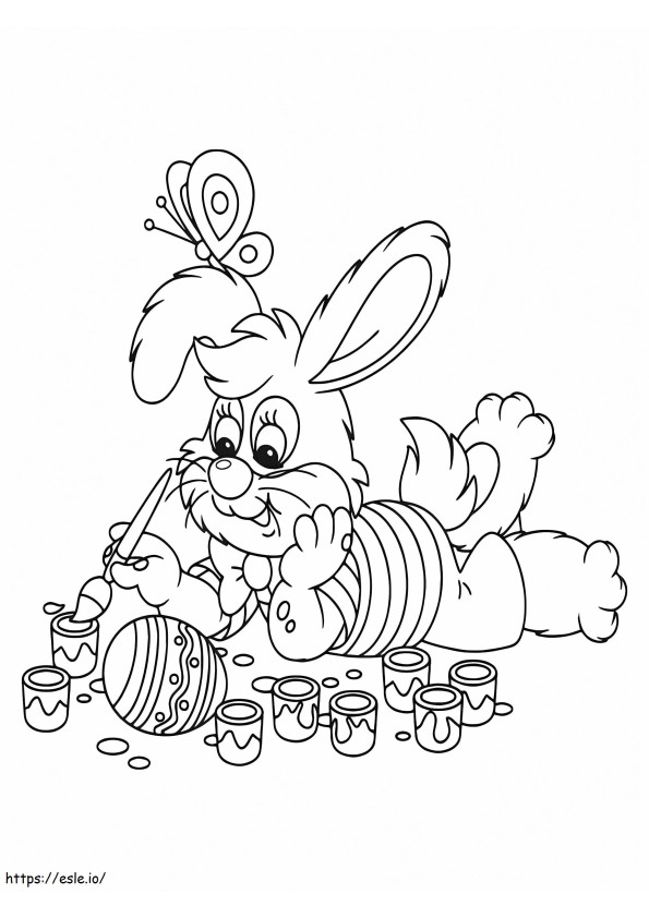 Cozy Easter Bunny coloring page