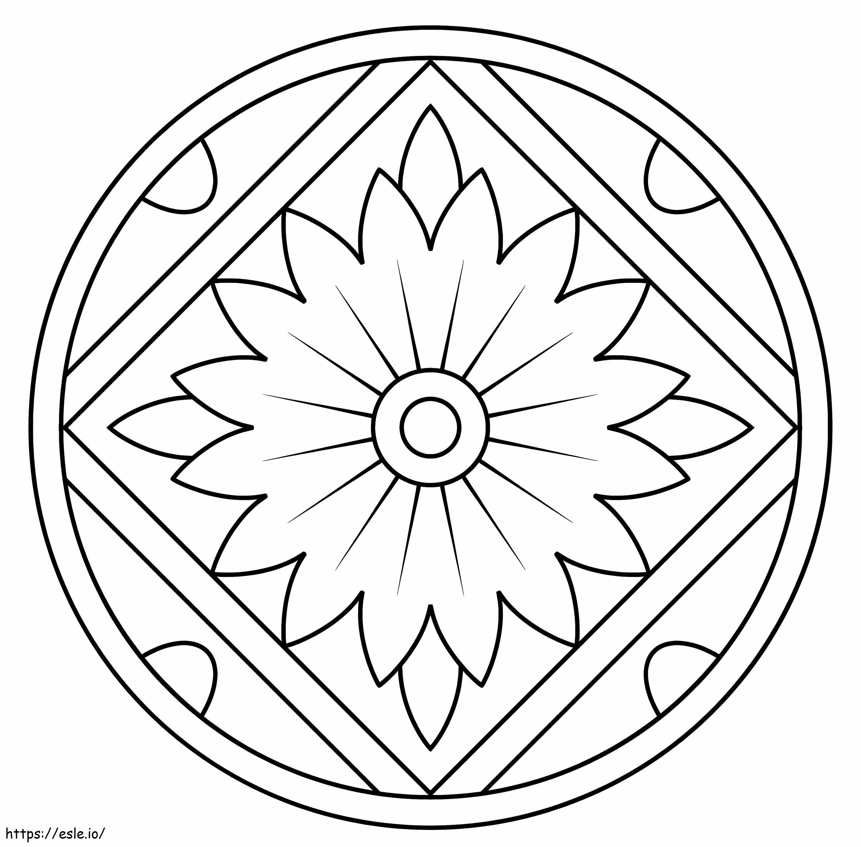Coloriage Mandala de fleurs imprimable gratuitement à imprimer dessin