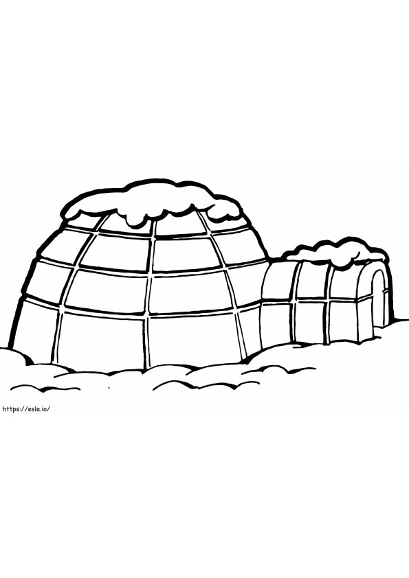 Igloo With Snow On Roof coloring page