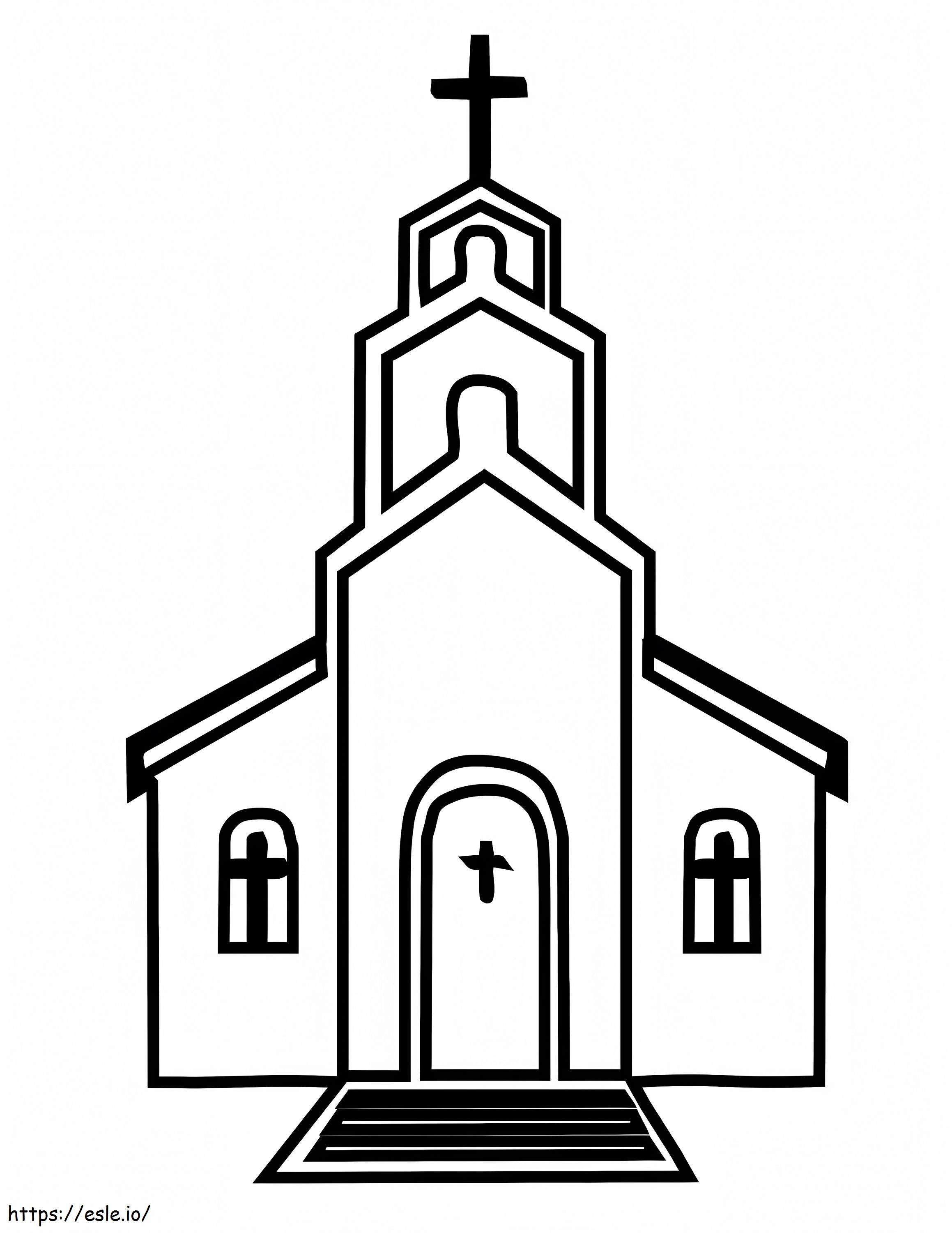 Basic Drawing Church coloring page