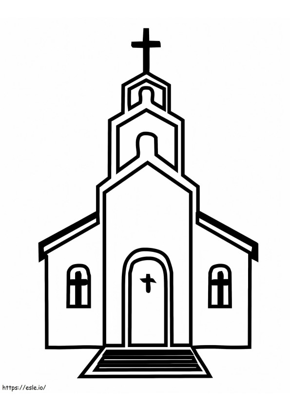 Iglesia de dibujo básico para colorear