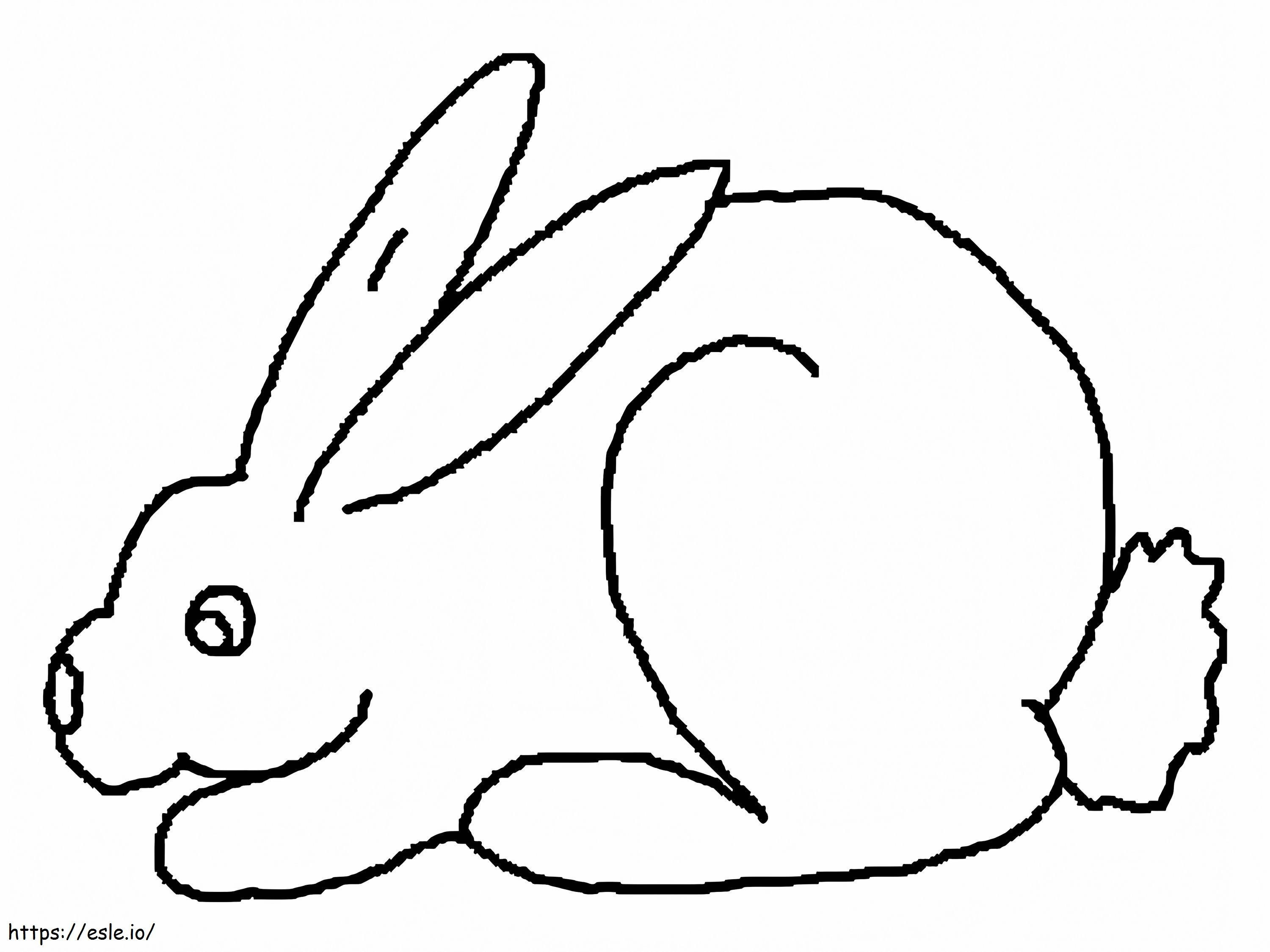 A Simple Rabbit coloring page