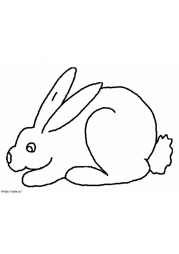 シンプルなウサギ ぬりえ - 塗り絵