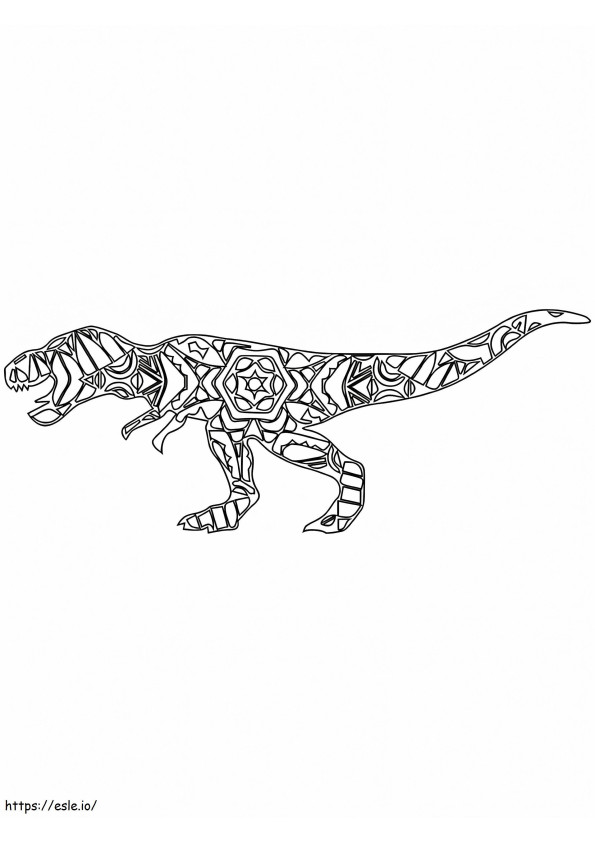 Coloriage Dinosaure décoratif vintage à imprimer dessin