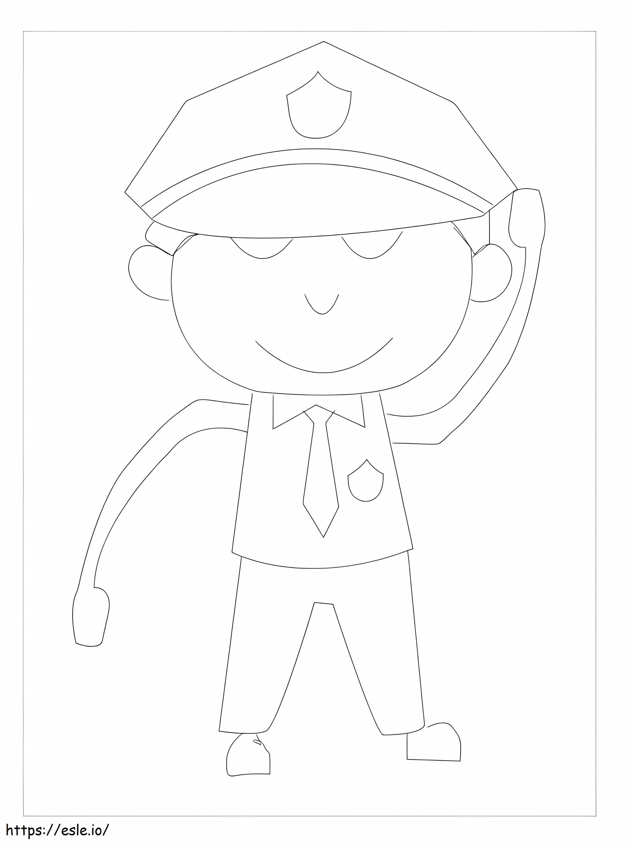 Cute Police coloring page
