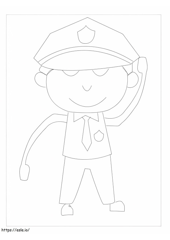 Cute Police coloring page