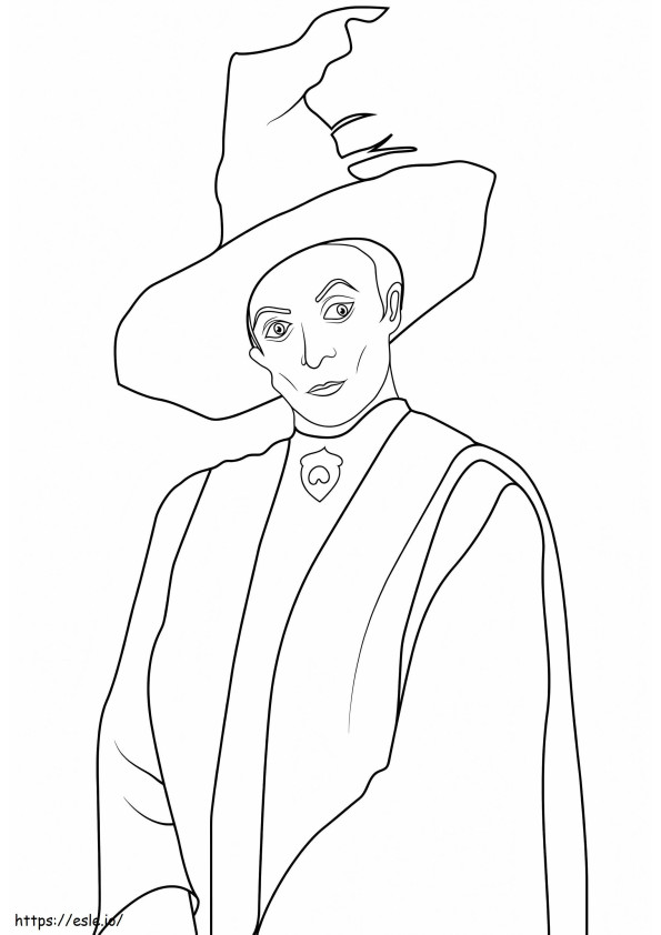 Minerva McGonagall din Harry Potter de colorat