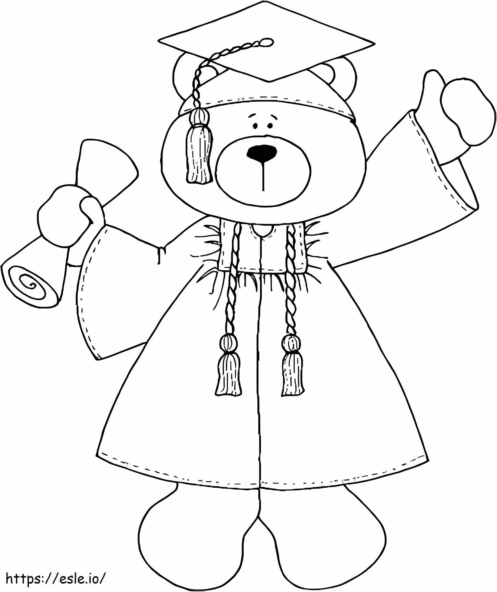 Urso de formatura grátis para colorir