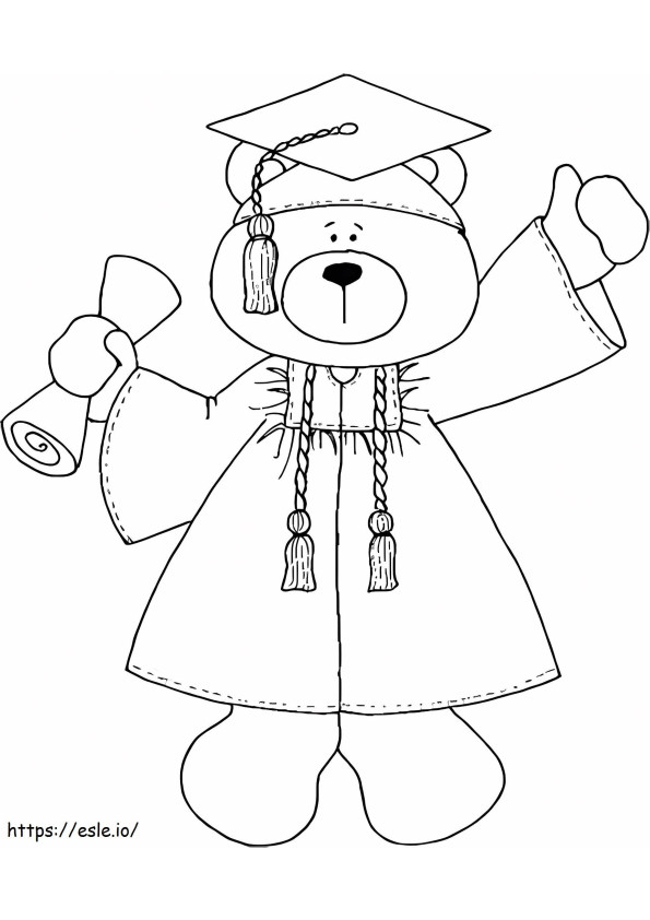 Free Graduation Bear coloring page