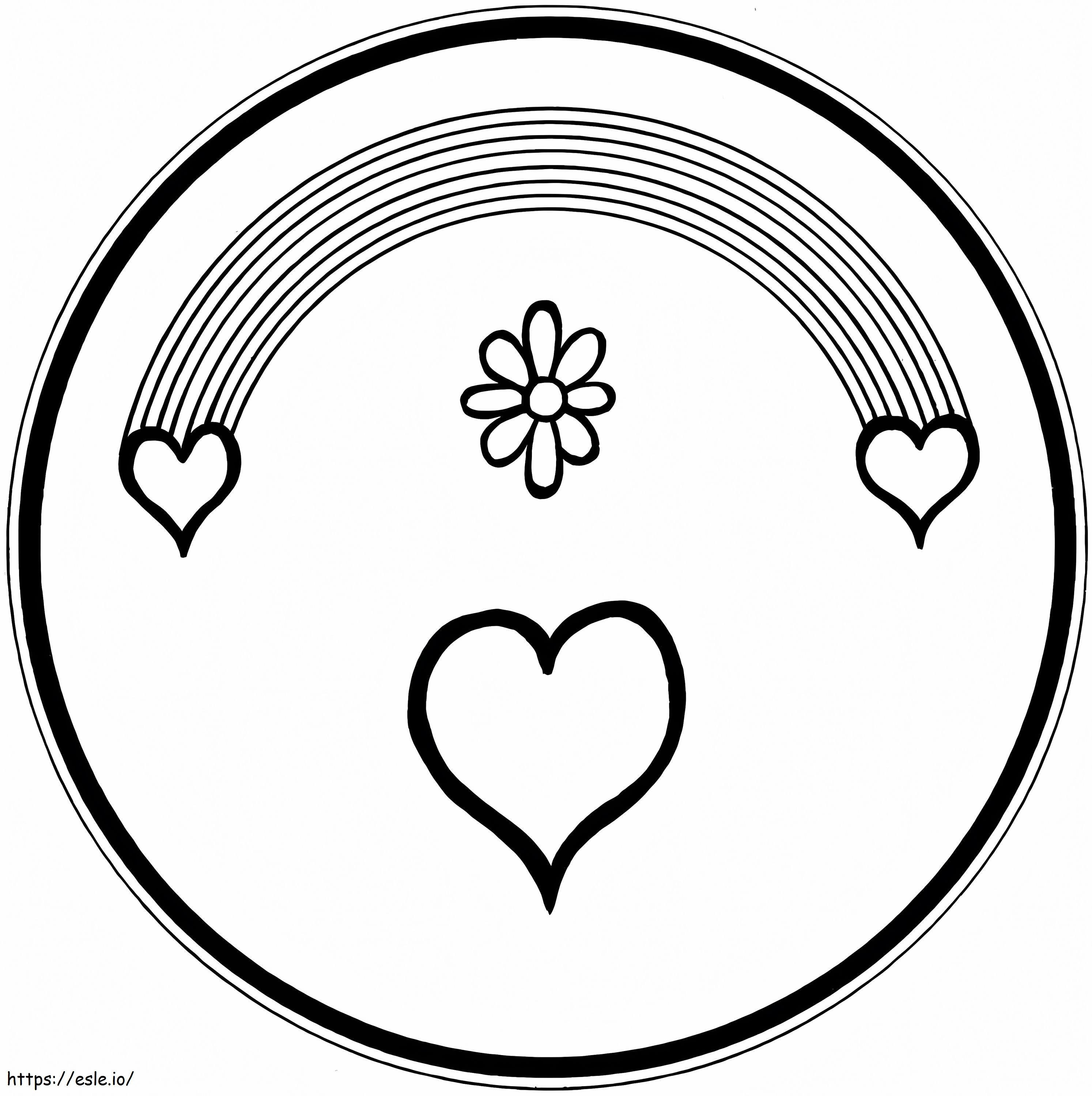 Dibujo De Mandala De Corazón para colorear
