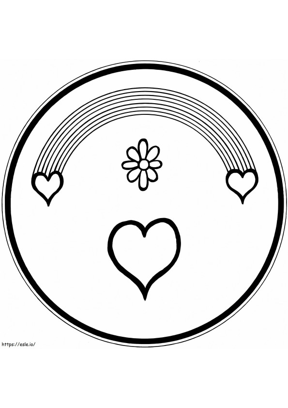 Desenhando Mandala de Coração para colorir
