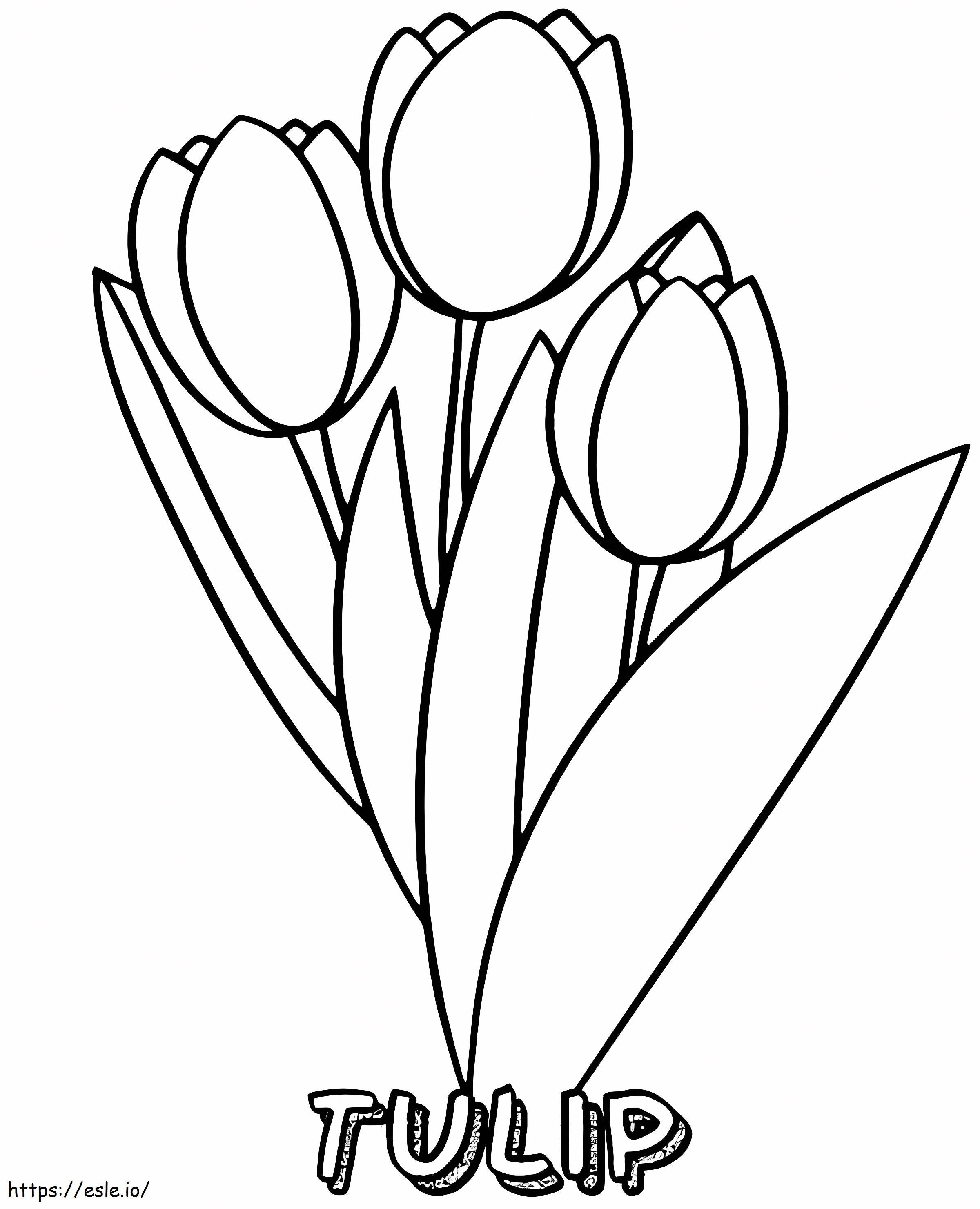 Coloriage Tulipe de base à imprimer dessin