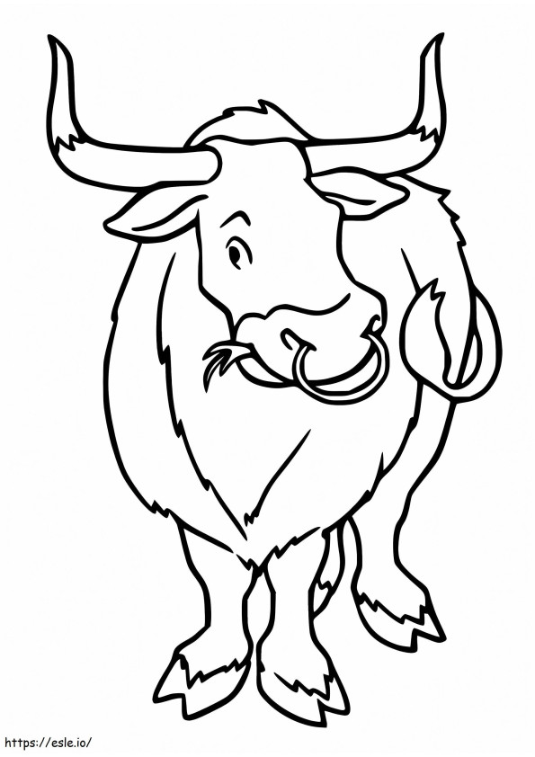 Bull Eating Grass coloring page