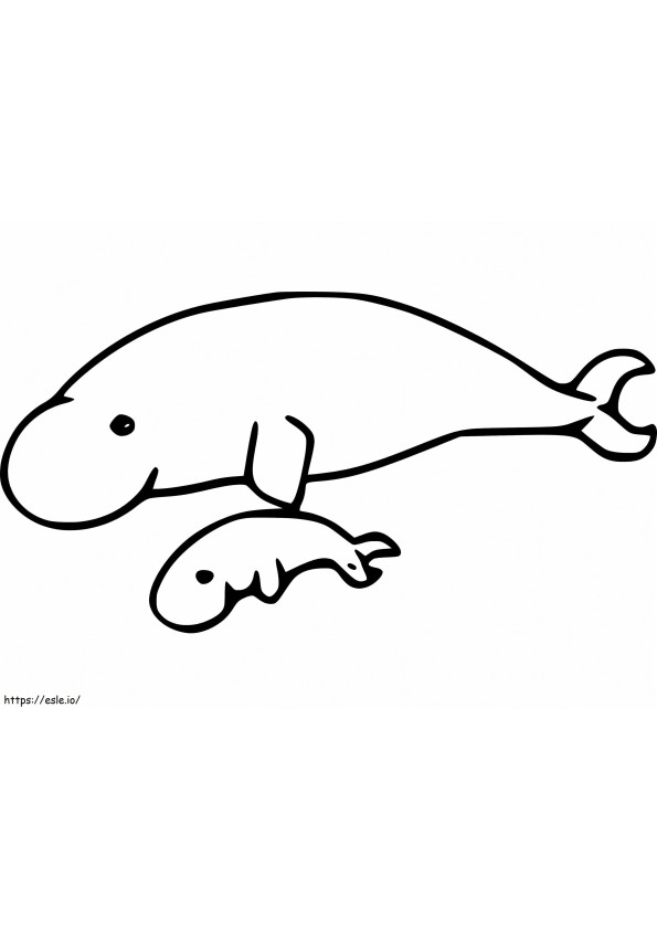 Dugong With Baby coloring page