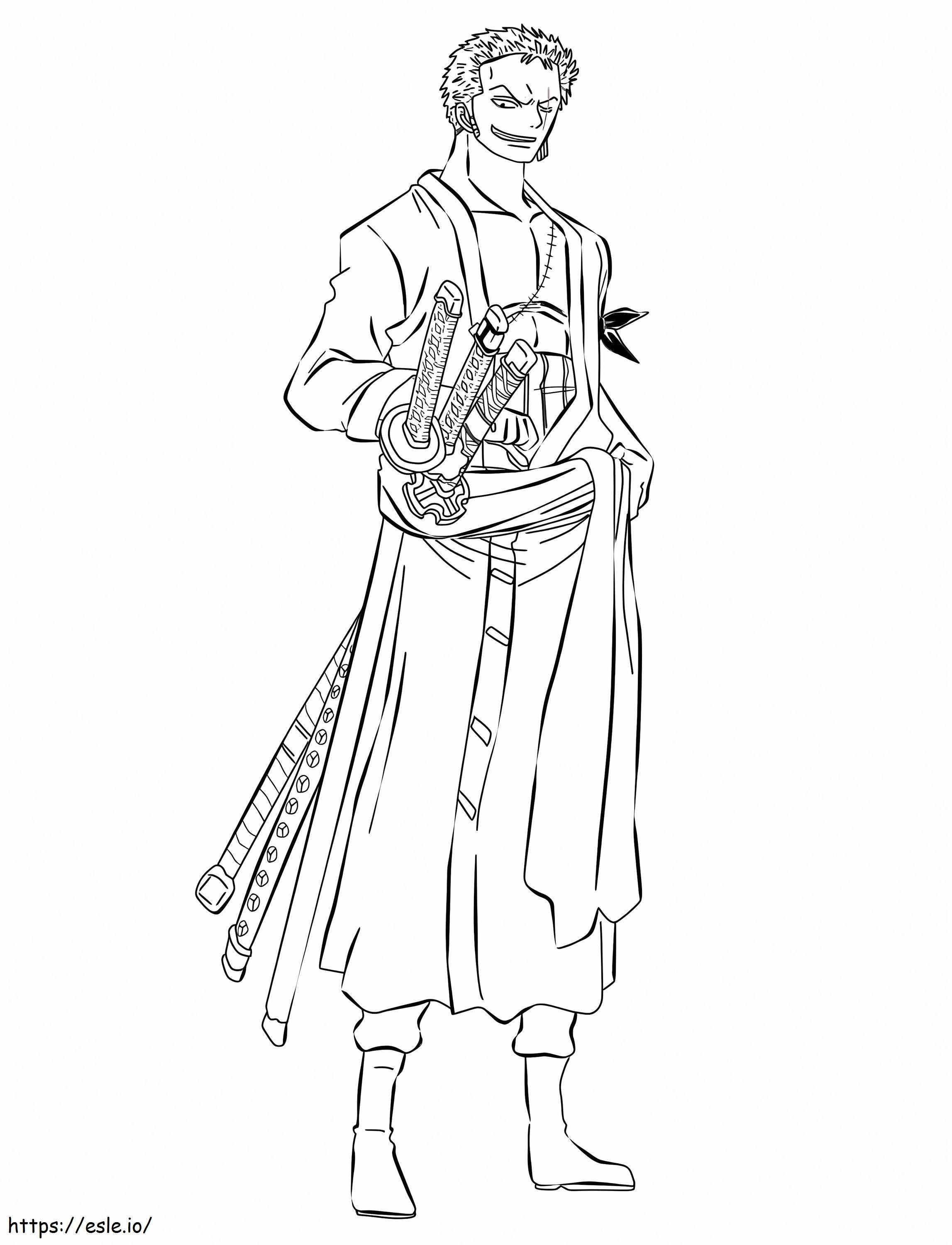 Zoro Smiling coloring page