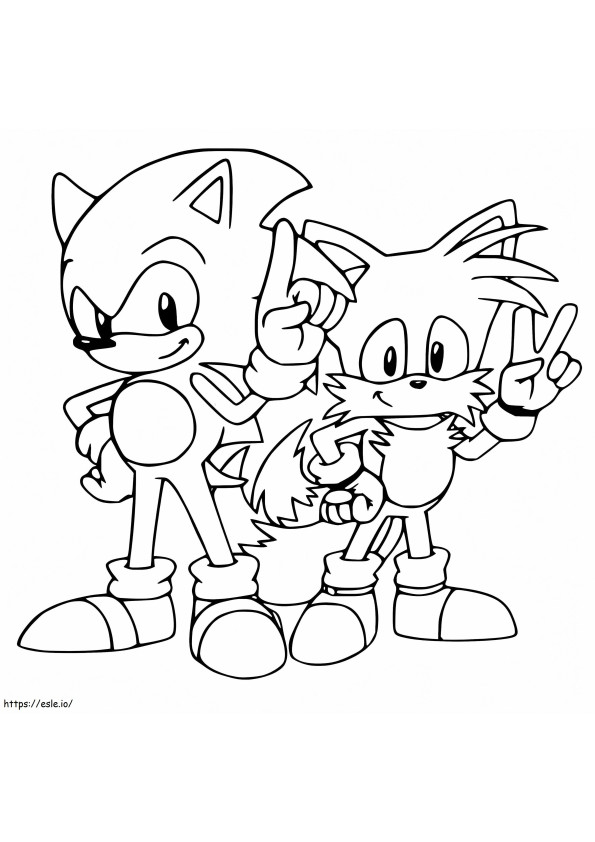 Sonic ja Tails värityskuva
