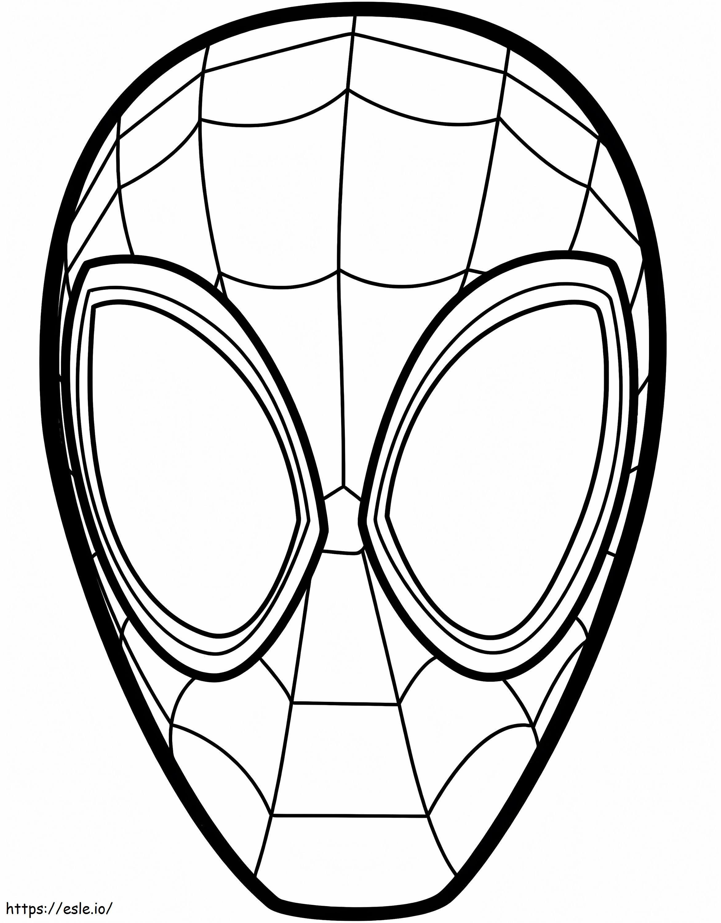 スパイダーマンのマスク ぬりえ - 塗り絵