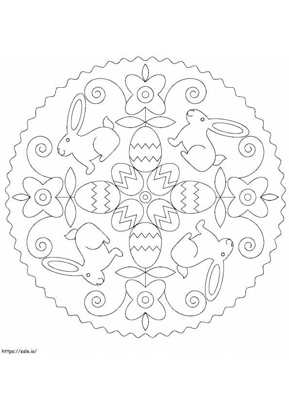 Coloriage Merveilleux Mandala de Pâques à imprimer dessin