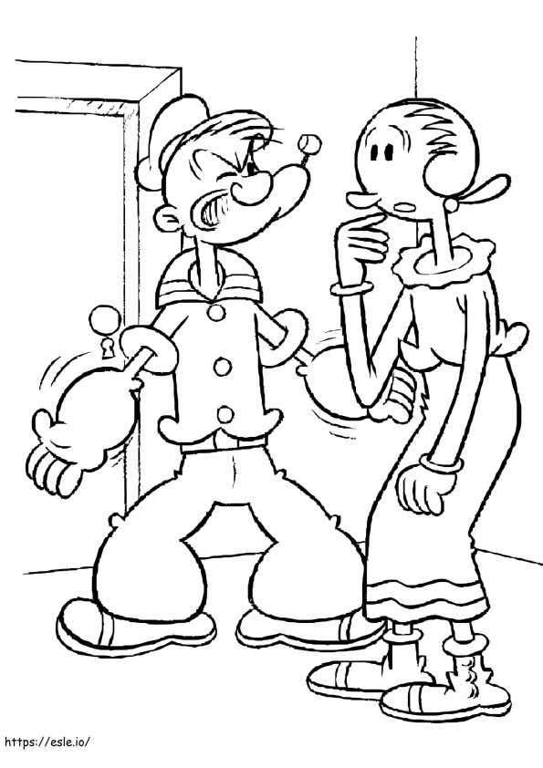 Popeye With Olive Oil coloring page