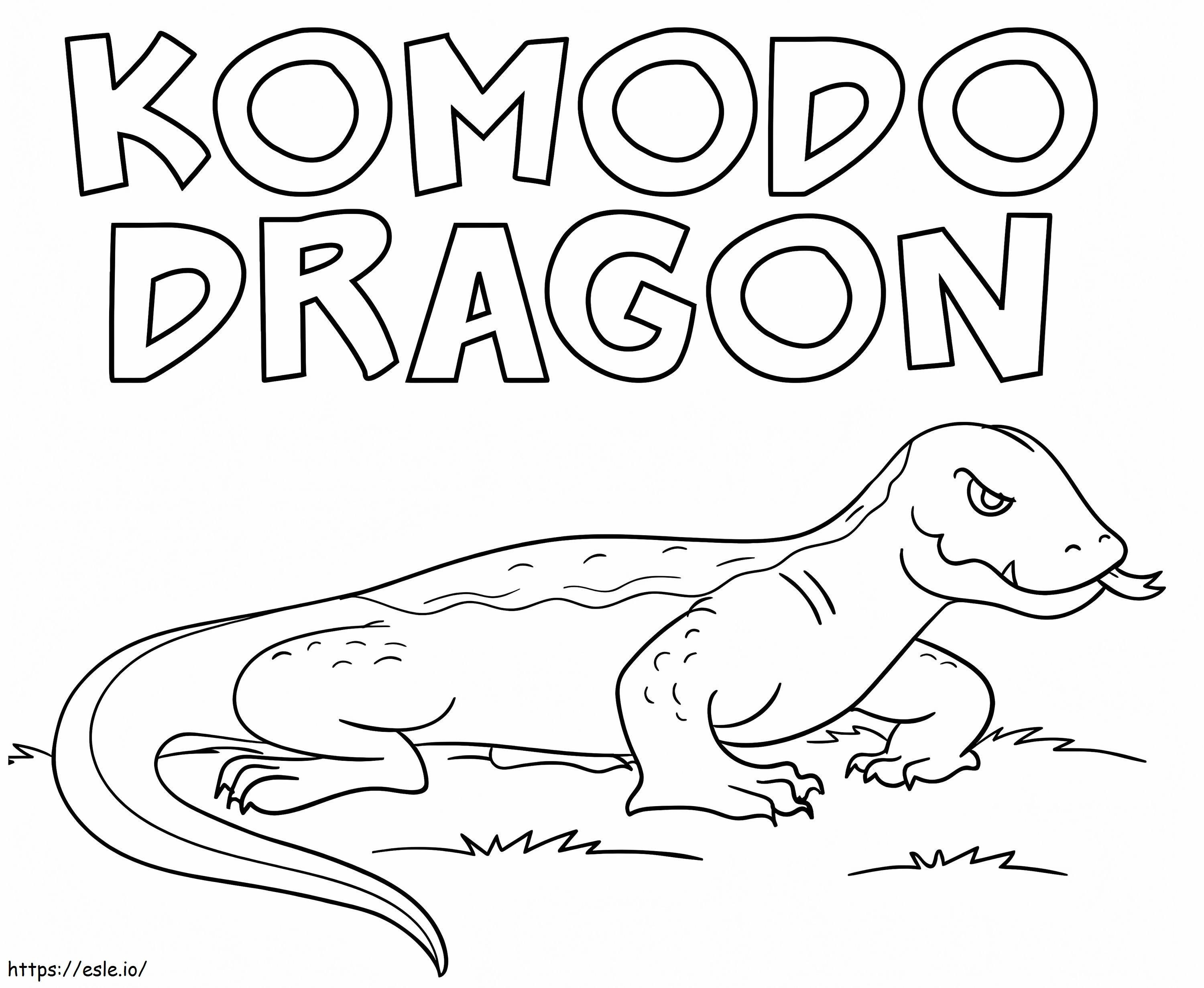 Dragón de Komodo 4 para colorear