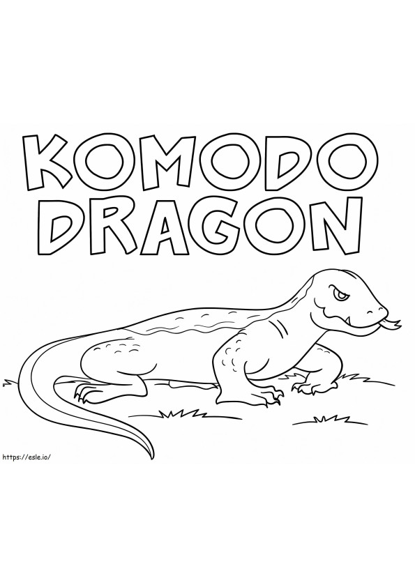 Dragão de Komodo 4 para colorir