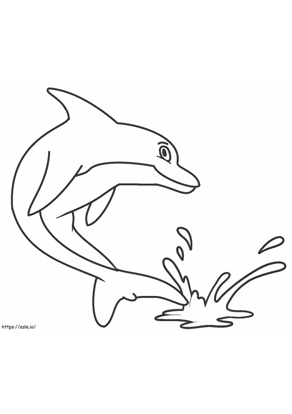 Dolfijn afdrukken kleurplaat