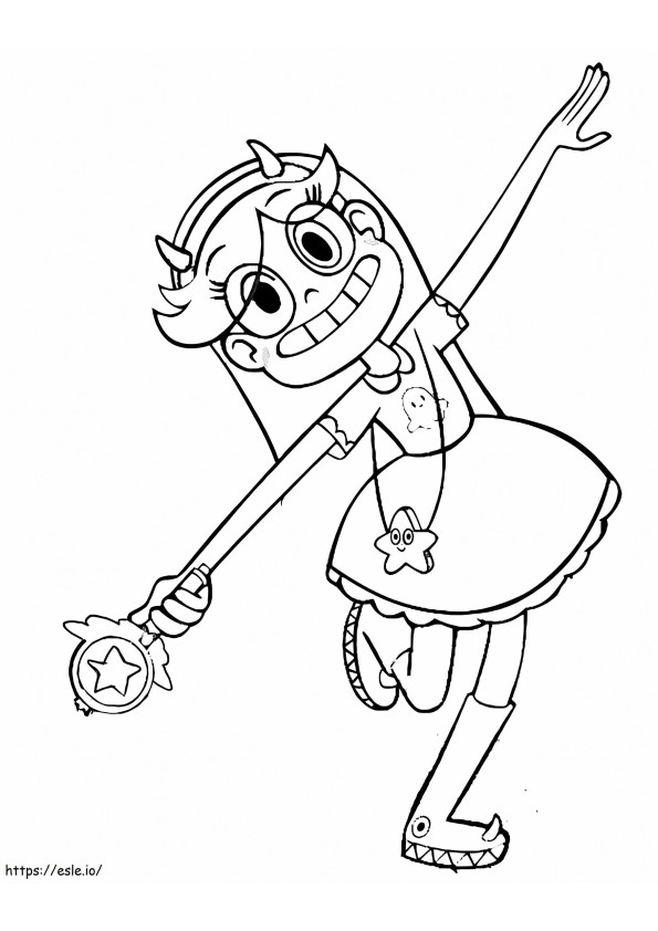 Happy Star Butterfly coloring page