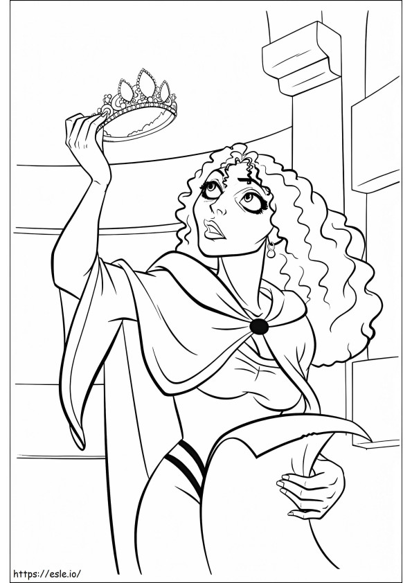 1533182711 Witch Holding Crown A4 coloring page