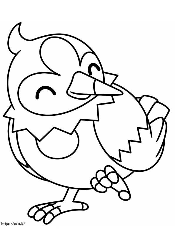Cute Starly coloring page