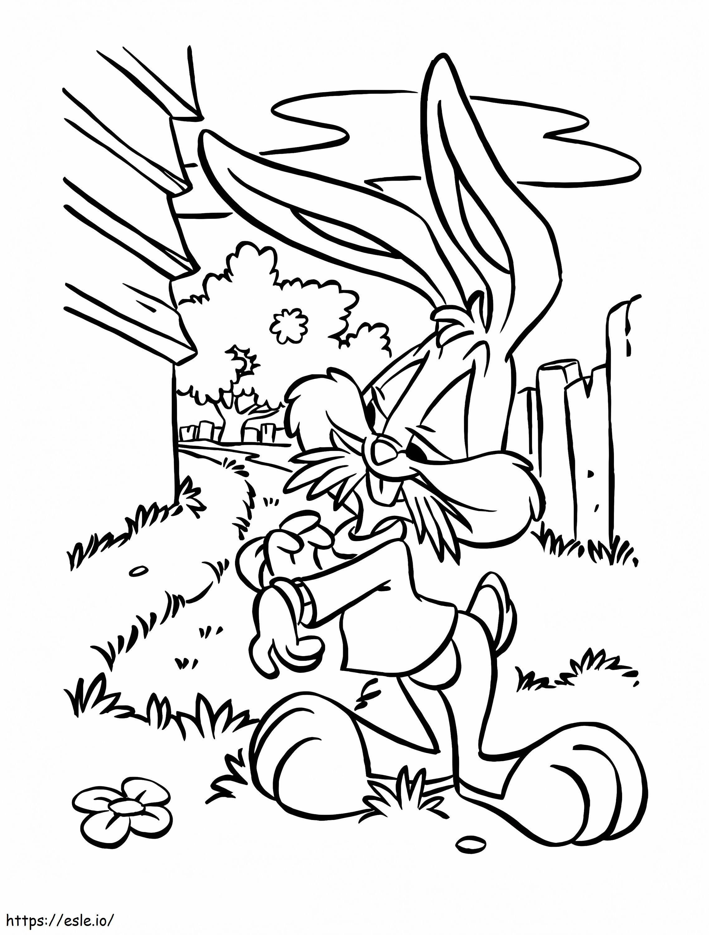 Printable Buster Bunny coloring page