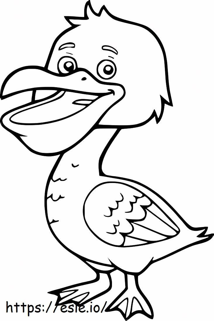 Pelican drăguț din desene animate de colorat
