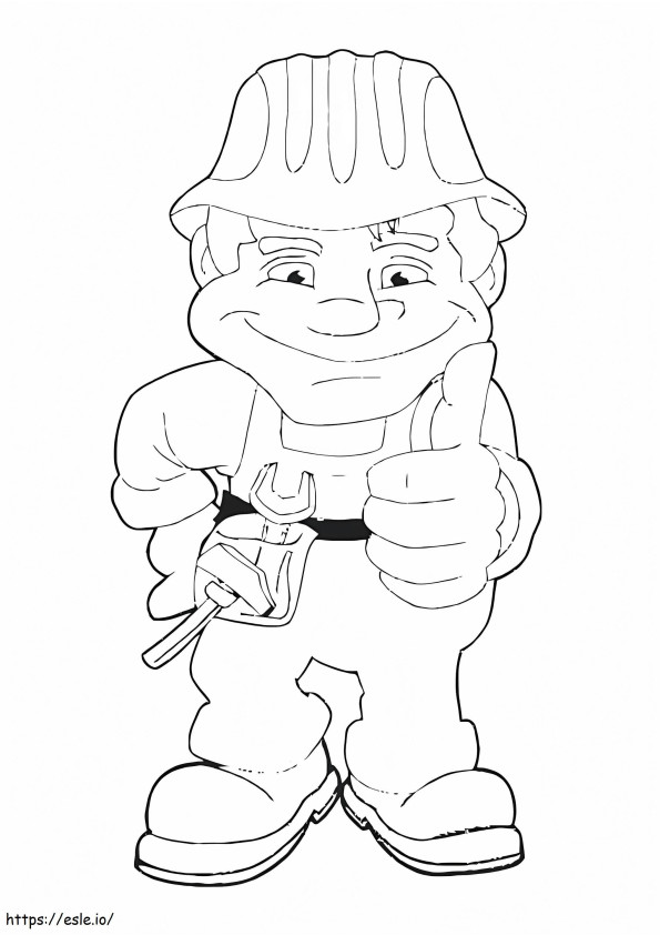 Construction Worker 4 coloring page