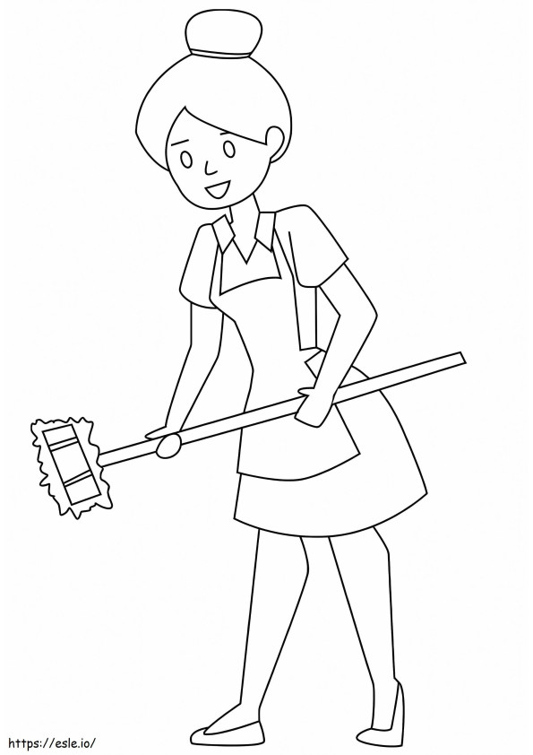 Maid Smiling coloring page