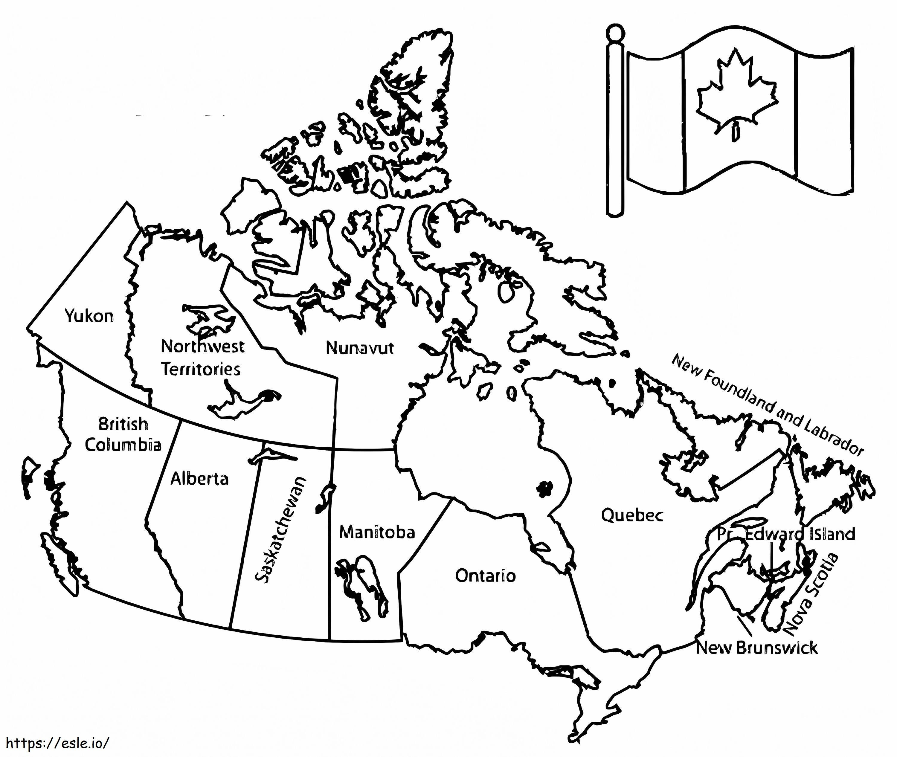 Mappa del Canada 9 da colorare