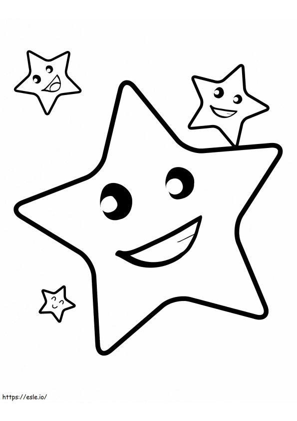 Vier lustige Sterne ausmalbilder