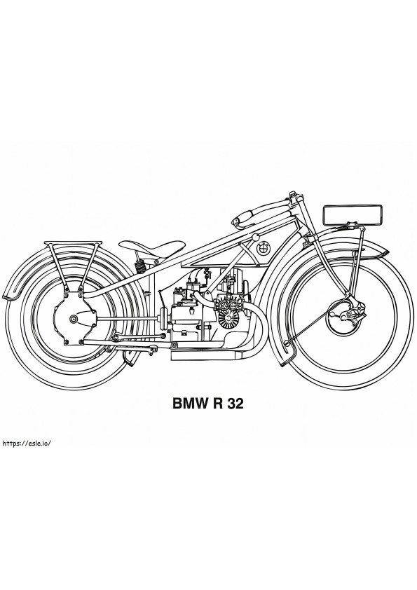 BMW R32 バイク ぬりえ - 塗り絵