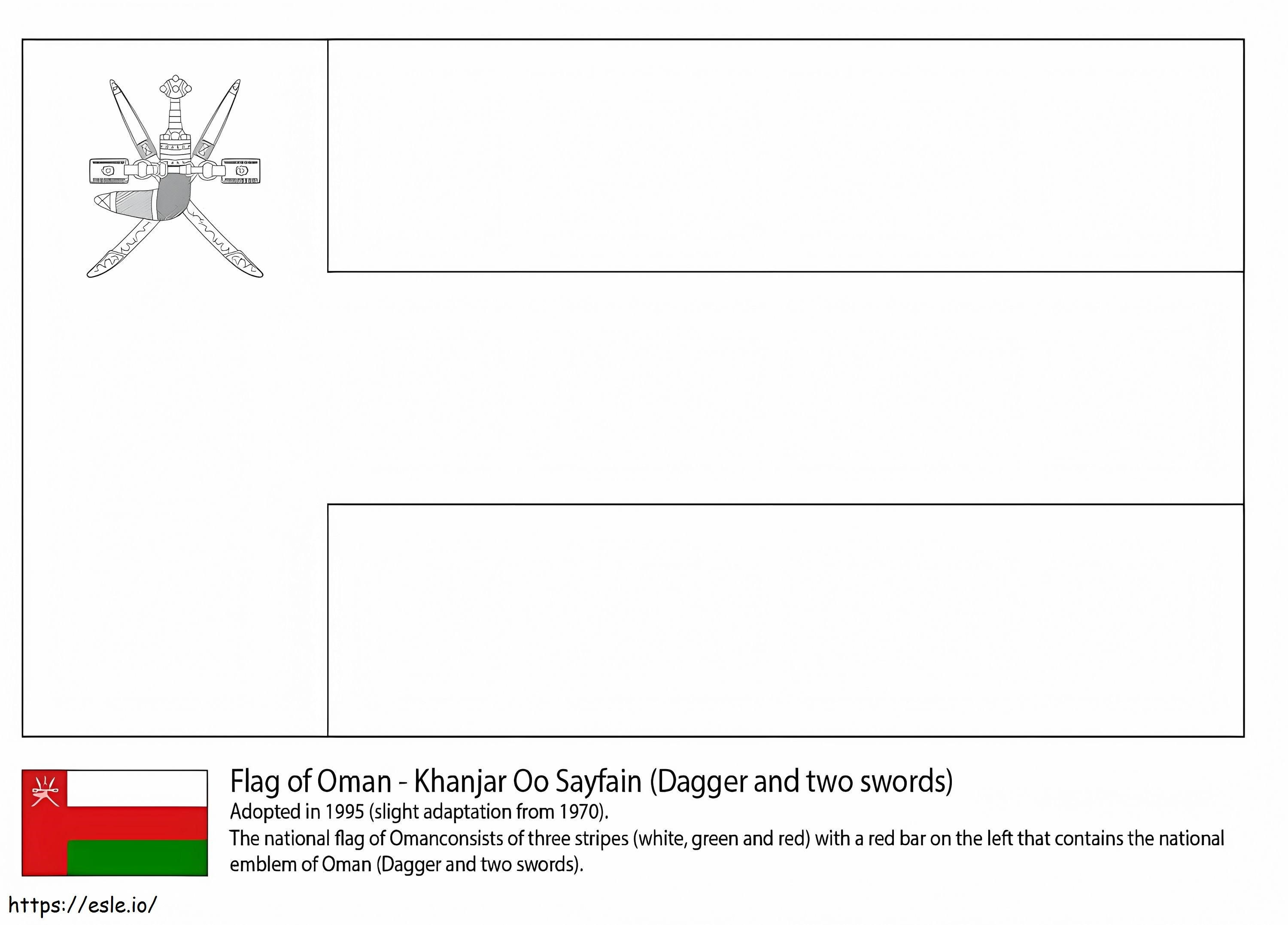 Vlag van Oman kleurplaat kleurplaat